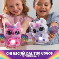 Hatchimals alive uovo mystery hatch pufficorn peluche rosa e bianco con ali arcobaleno corno glitterato e cuore luminoso