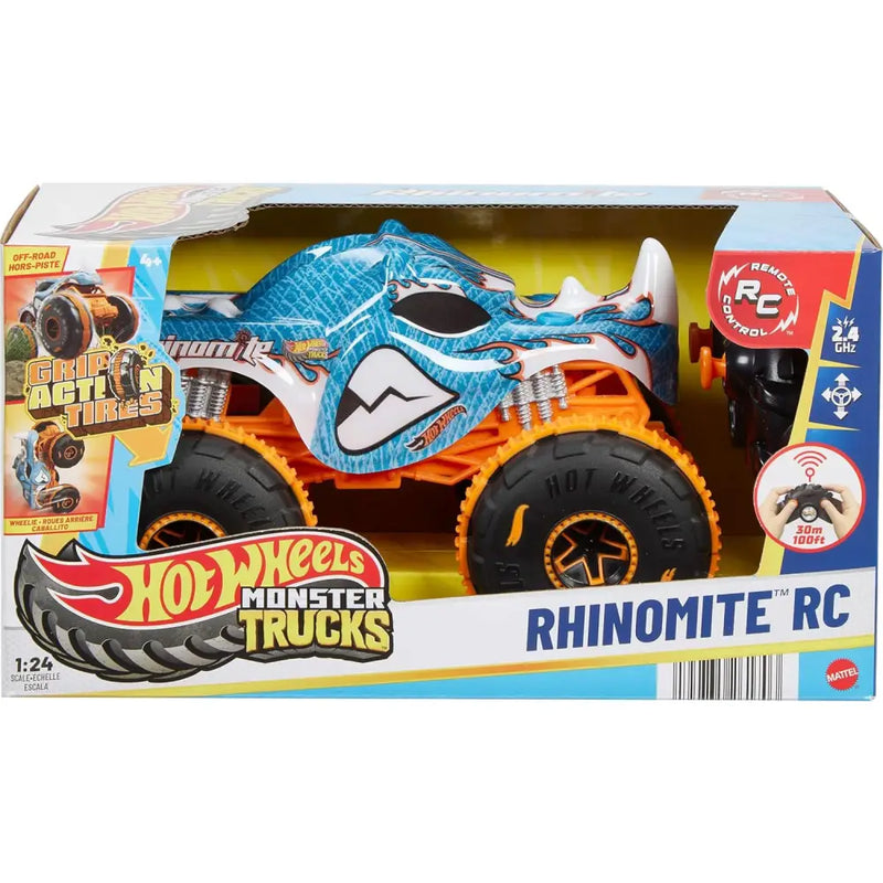 Hot Wheels Monster Trucks Rhinomite RC – Camion Telecomandato 1:24 - MATTEL - Auto radiocomandate - 0194735261703