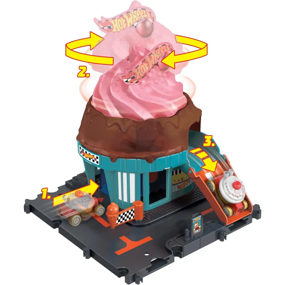 Hot Wheels Playset Gelateria Let’s Race Netflix HTN77 - MATTEL - Set auto da corsa giocattolo - 0194735195077