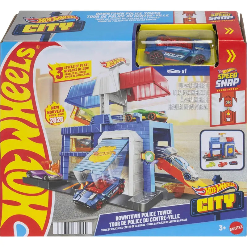 Hot Wheels Torre di Polizia JHL74 - MATTEL - Set auto da corsa giocattolo - 0194735334940