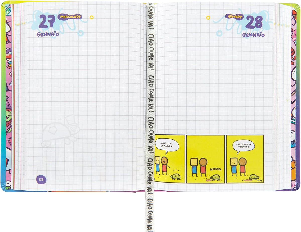 Agenda 16 Mesi Scomix by Sio Multicolor 2026/2027 – Diario Scuola Medium - interno diario sio comix 16 mesi