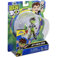 Action figure jet pack ben con outfit verde e argento con accenti neri in blister trasparente personaggio ben 10