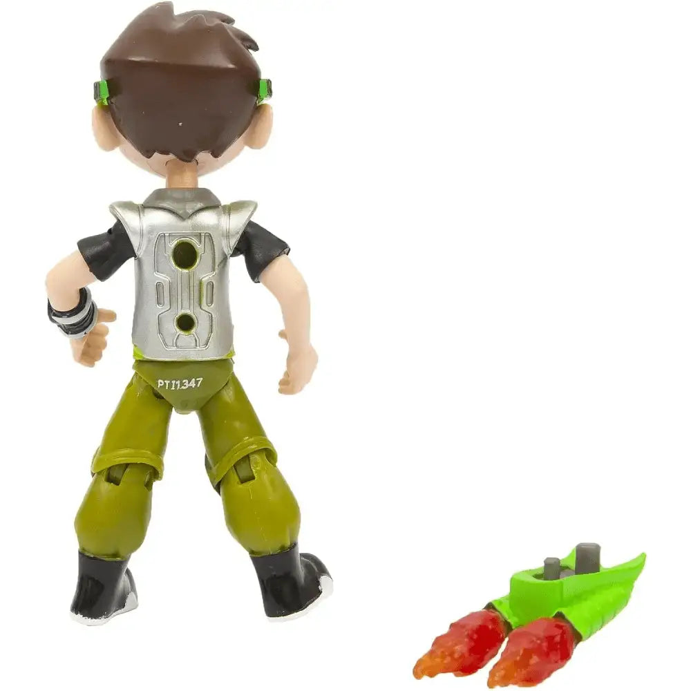 Jet pack ben action figure con capelli castani, giubbotto argento e nero, pantaloni verdi e stivali neri ben 10
