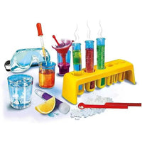 Kit scientifico la mia prima chimica scienza con portaprovetta giallo e provette colorate fumanti