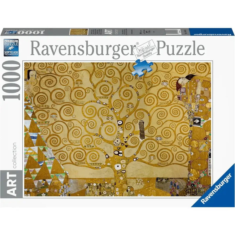 Puzzle premium ravensburger 1000 pezzi l’albero della vita di klimt un’opera d’arte in toni oro e crema