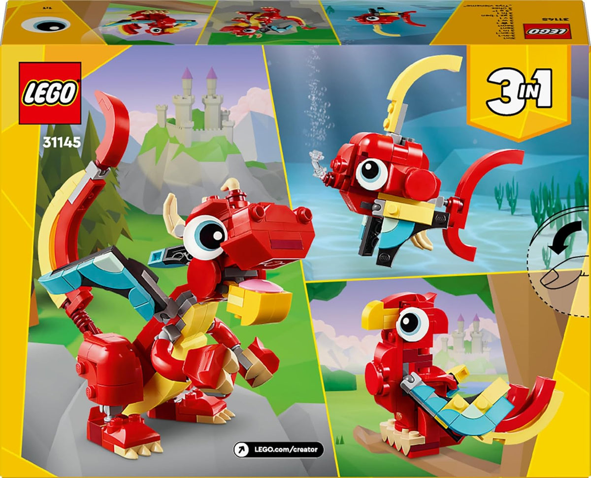 LEGO Creator 3 in 1 – Drago Rosso (31145) - lego 31145