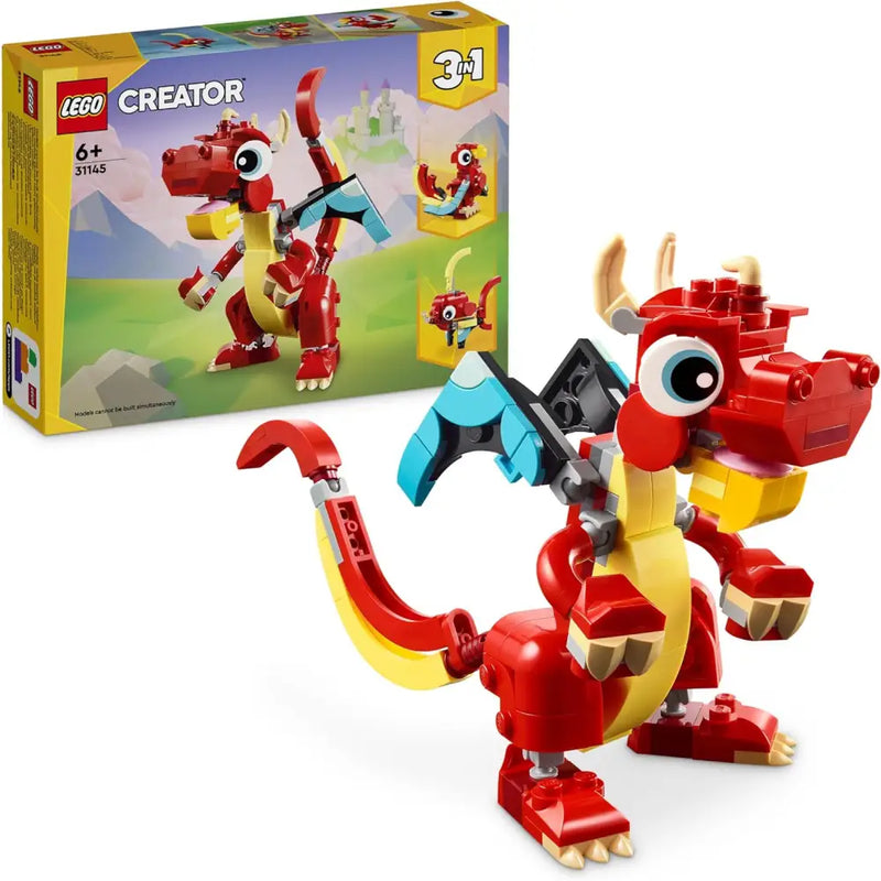 LEGO Creator 3 in 1 – Drago Rosso (31145) - Costruzioni - 5702017584942