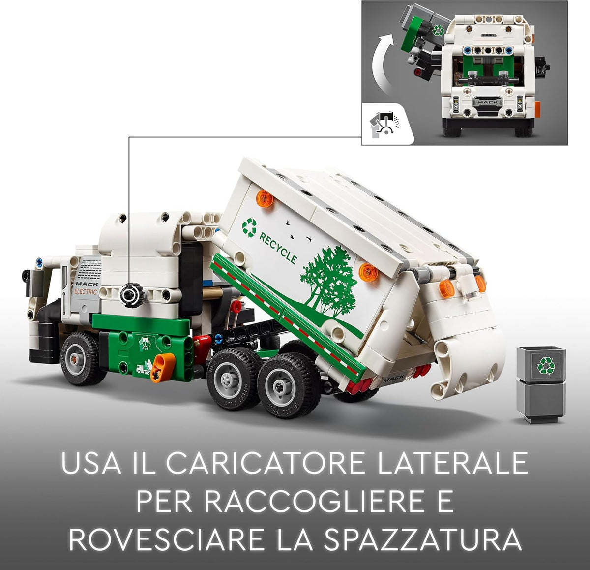LEGO Technic 42167 – Camion Spazzatura Mack LR Electric - lego raccolta rifiuti