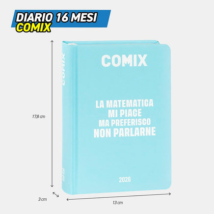 Diario 16 Mesi 2025/26 - COMIX - Giornaliero Standard Azzurro