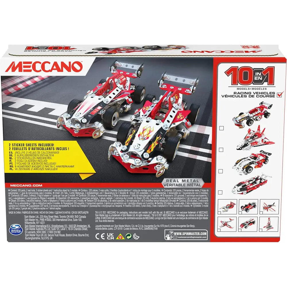 Meccano costruzioni 10 in 1 Veicoli da gara - Spin Master - 778988358559