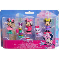 Set da collezione minnie pack just play con 5 personaggi minnie mouse in confezione trasparente rosa e viola
