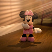 Minnie peluche 35 cm simba rosa in tessuto morbido con orecchie nere e fiocco a pois per bambini