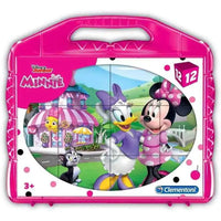 Case in plastica rosa per puzzle cubi minnie puzzle cubi con minnie e amici in scena colorata cartoon