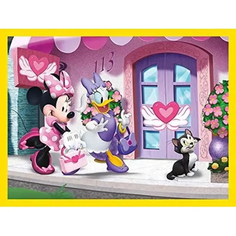 Borsa rosa con pois e manico a cuore con fiocco abbinato per minnie puzzle cubi 12 pezzi