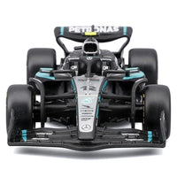 Modellino scala 1 43 mercedes f1 w16 nero e turchese con decal sponsor replica della macchina di kimi antonelli