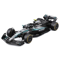 Modellino scala 1 43 mercedes amg petronas formula 1 nero e teal con decal sponsor dettagliati di kimi antonelli