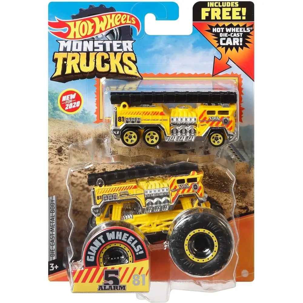 Monster Truck Scala 1:64 Allarme Giallo - MATTEL - Camion e veicoli da costruzione giocattolo - 0887961948394
