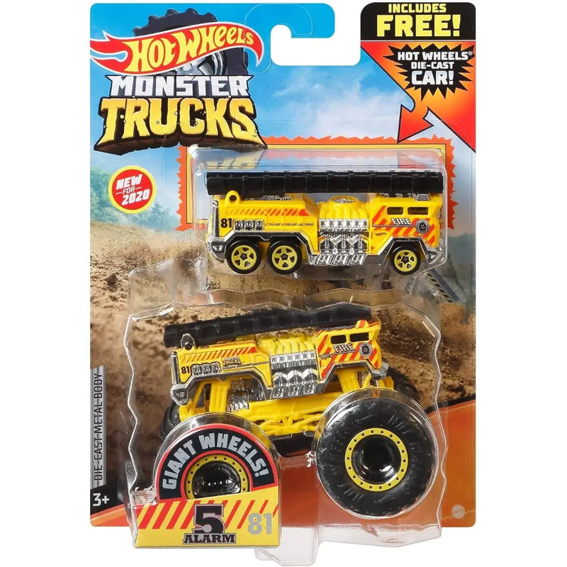 Monster Truck Scala 1:64 Allarme Giallo - MATTEL - Camion e veicoli da costruzione giocattolo - 0887961948394