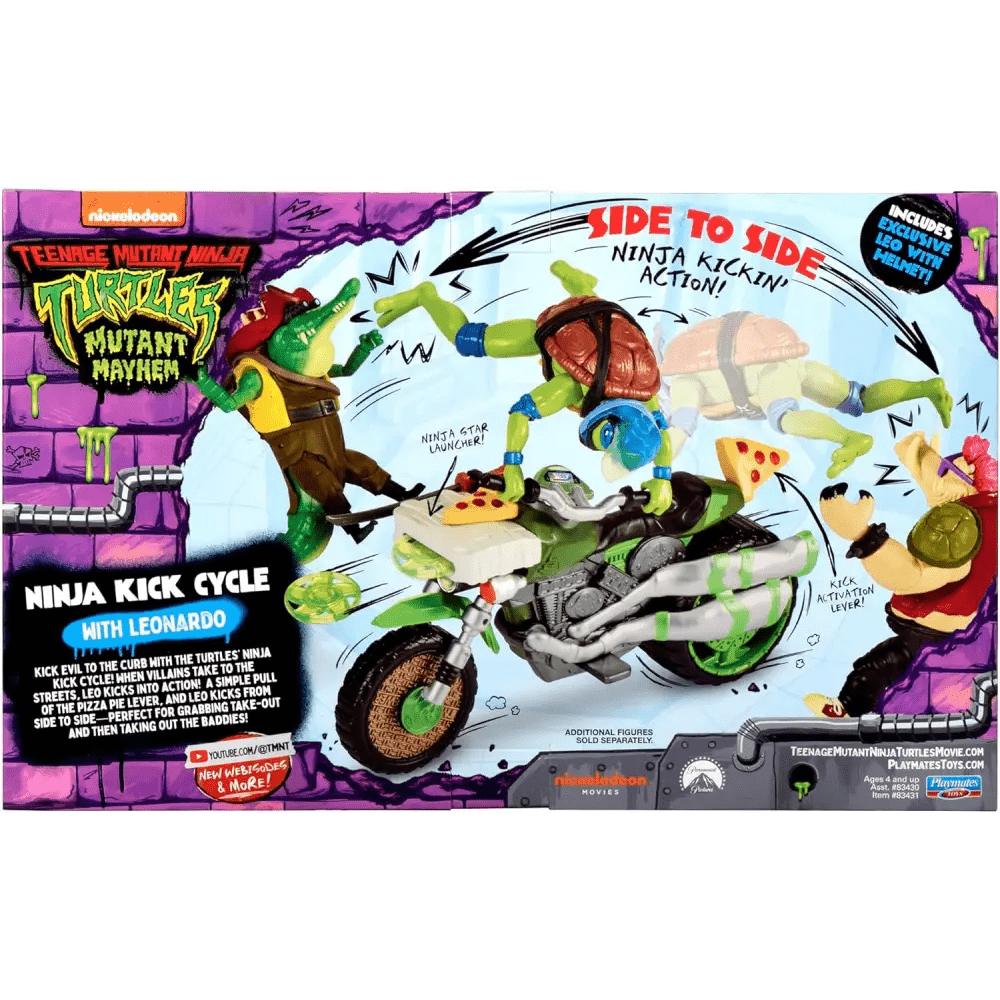 Mutant Mayhem Ninja Kick Moto con Leonardo - Giocattoli e Bambini - Toys Store0043377834311