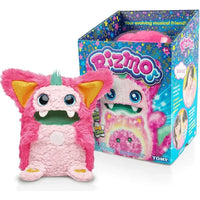 Peluche interattivo rizmo berry rosa con orecchie arancioni e cresta verde in morbido tessuto peluche interattivo