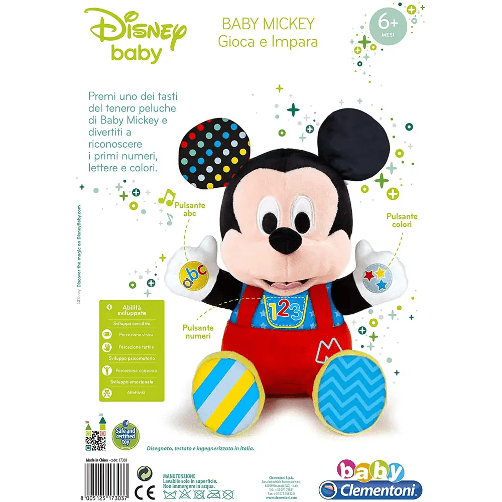Peluche Parlante Gioca e Impara Disney Baby Mickey - Giocattoli e Bambini - Toys Store8005125173037