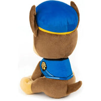 Brown plush peluche paw patrol puppy wearing blue police uniform with yellow trim and insignia 15 cm