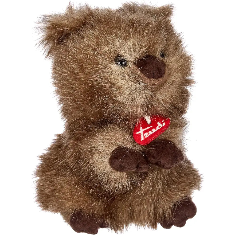 Plush peluche quokka trudi 27135 marrone con pelliccia morbida e zampe e naso marrone scuro