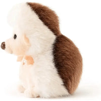 Plush riccio trudi taglia xxs con pelliccia soffice bianca e marrone e fiocco marrone chiaro della sweet collection