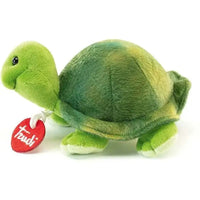 Peluche tartaruga trudi trudino verde morbido con guscio testurizzato e occhi ricamati con etichetta rossa trendi