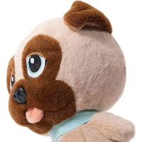 Plush trudi friend carlino toy with soft beige and brown fur grandi occhi ricamati and pink tongue sticking out