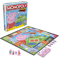 Peppa pig monopoly junior gioco da tavolo con pedine personaggi colorati e spazi proprietà vivaci