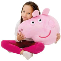 Peluche peppa pig pisolone rosa con occhi, naso e sorriso ricamati ideale per un caldo abbraccio