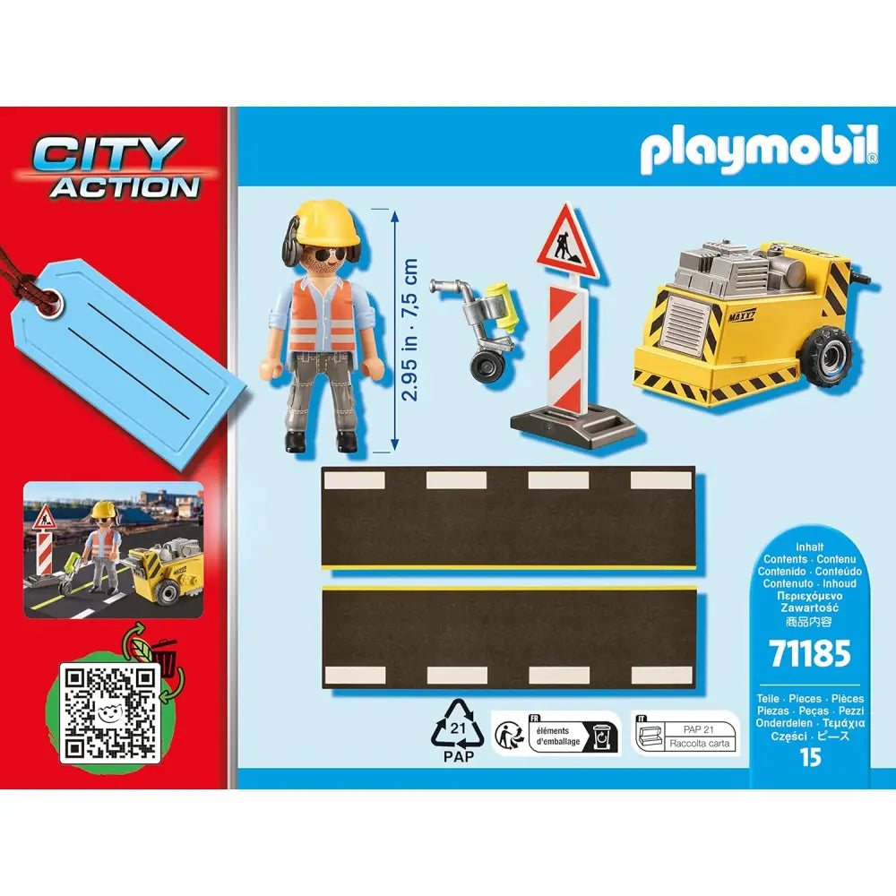 PLAYMOBIL City Action 71185 Manutenzione Stradale - 4008789711854