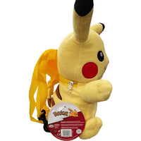 Yellow plush pikachu pokemon zainetto peluche con spallacci regolabili e chiusura a zip in materiale morbido