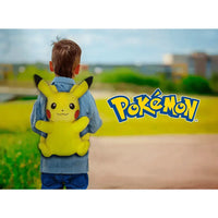 Zainetto peluche pokemon giallo con orecchie nere e guance rosse in morbido tessuto peluche