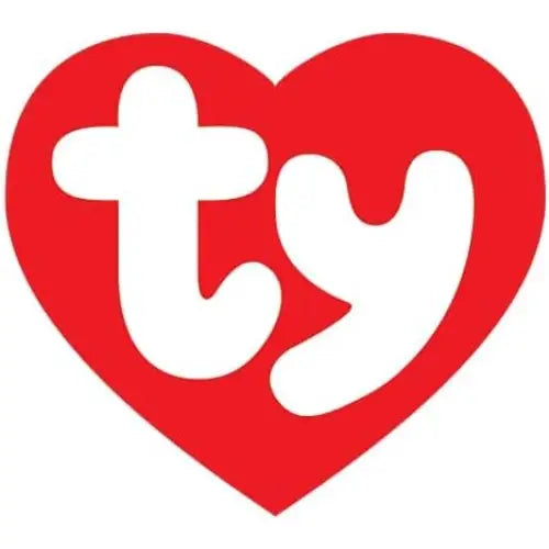 Logo rosso a forma di cuore con lettering bianco ty su portachiavi peluche beanie boos clips cane muddles