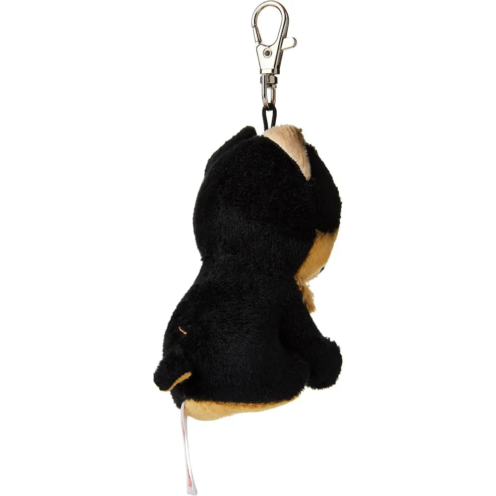Portachiavi peluche beanie boos cane pastore tedesco spirit nero e marrone in morbido tessuto