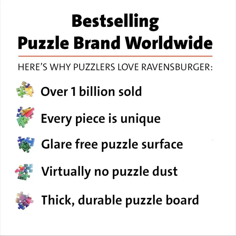 Advertisement ravensburger puzzle 1000 pezzi frozen con testo nero su sfondo bianco