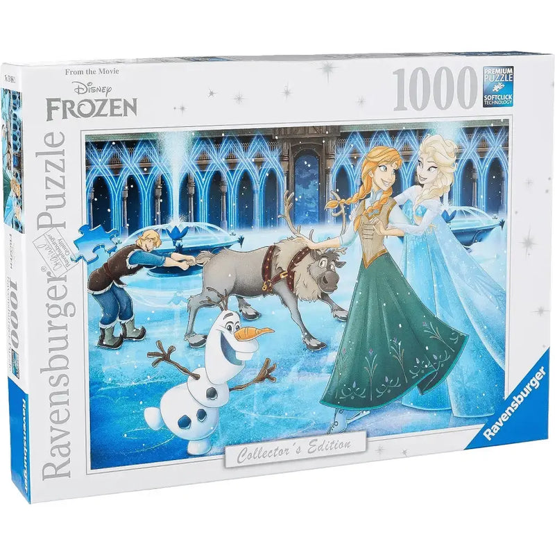 Puzzle 1000 pezzi frozen con anna elsa olaf e sven in scena del palazzo ghiacciato di disney frozen