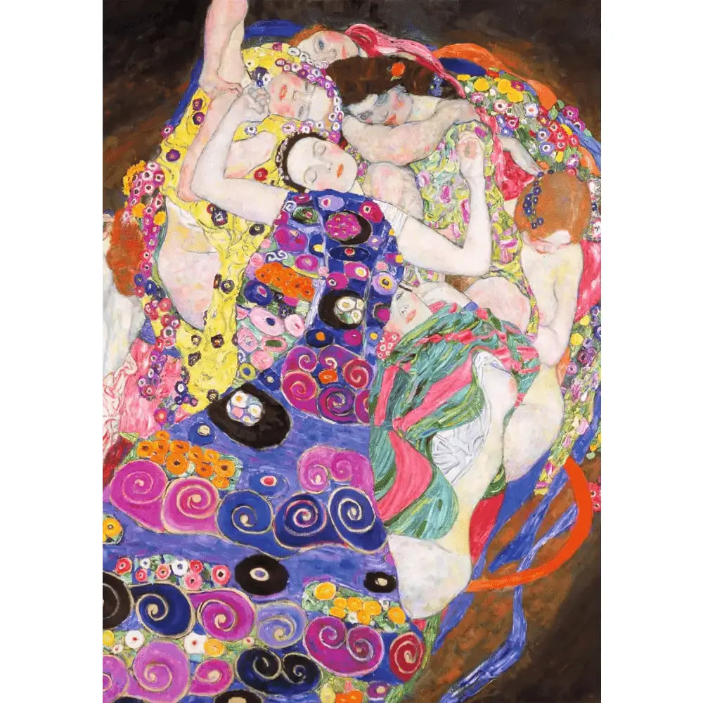 Puzzle 1000 pezzi la vergine di klimt con dipinto vivace e dettagliato di figure ornate in motivi floreali e circolari