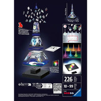 Puzzle 3d disney tour eiffel night edition modello 3d con finitura metallica blu e argento e luci led colorate