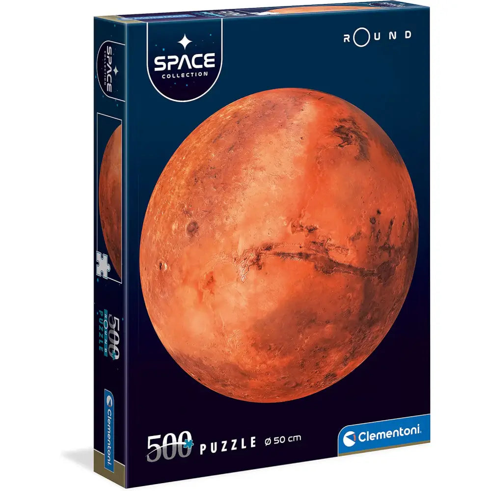 Puzzle 500 pezzi marte con immagine dettagliata e rossastra del pianeta marte dalla collezione space di clementoni