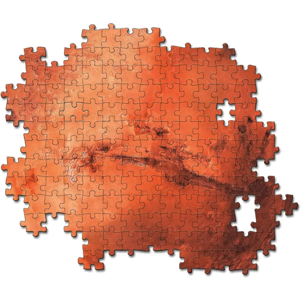 Puzzle 500 pezzi marte con paesaggio marziano arancione parzialmente completato
