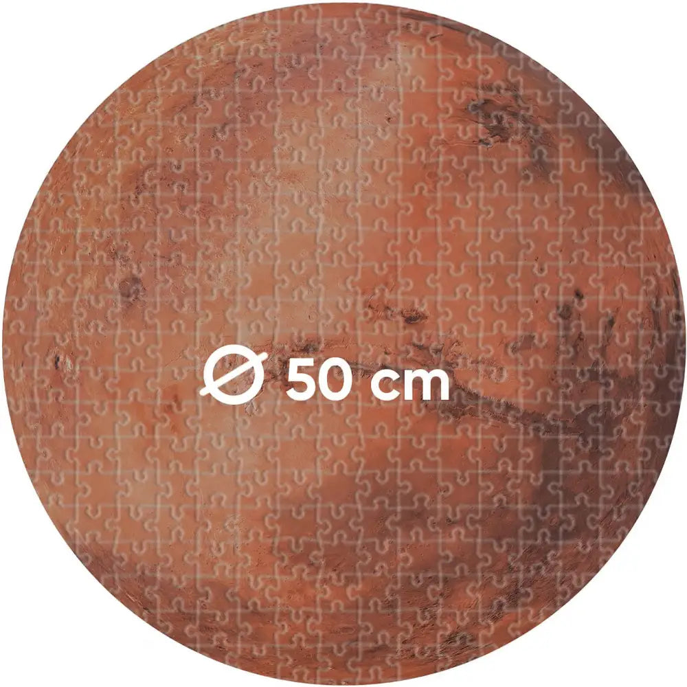Puzzle 500 pezzi marte circolare 50 cm raffigurante la superficie di marte con pezzi interbloccanti