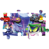 Puzzle 60 pezzi bat wheels con veicoli colorati in una scena cittadina vivace di cartone per bambini