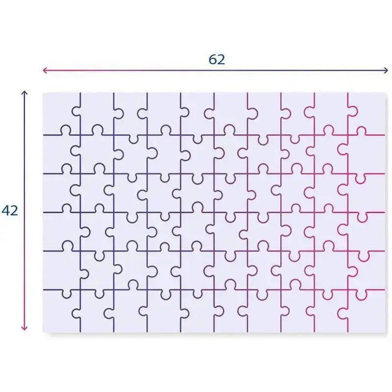 Puzzle baby shark maxi pezzi 104 con pezzi interconnessi e sfumatura dal viola chiaro al rosa misura 62x42 cm
