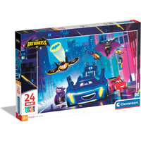 Puzzle batwheels 24 pezzi maxi con personaggi cartoon vivaci e veicoli in una città dinamica per bambini