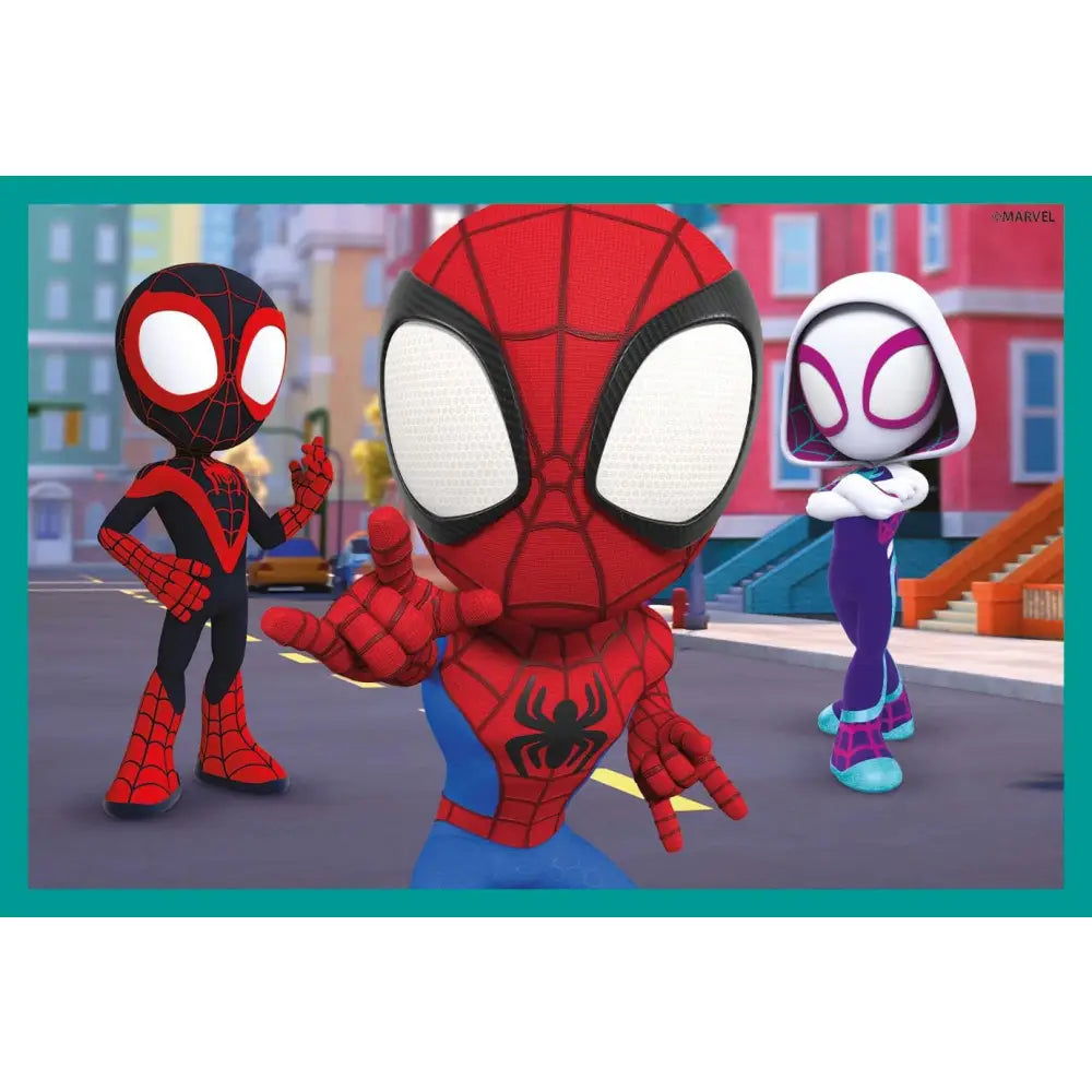 Puzzle cubi spidey clementoni peluche rosso e blu con dettagli di ragnatela nera ideale per gioco e collezione