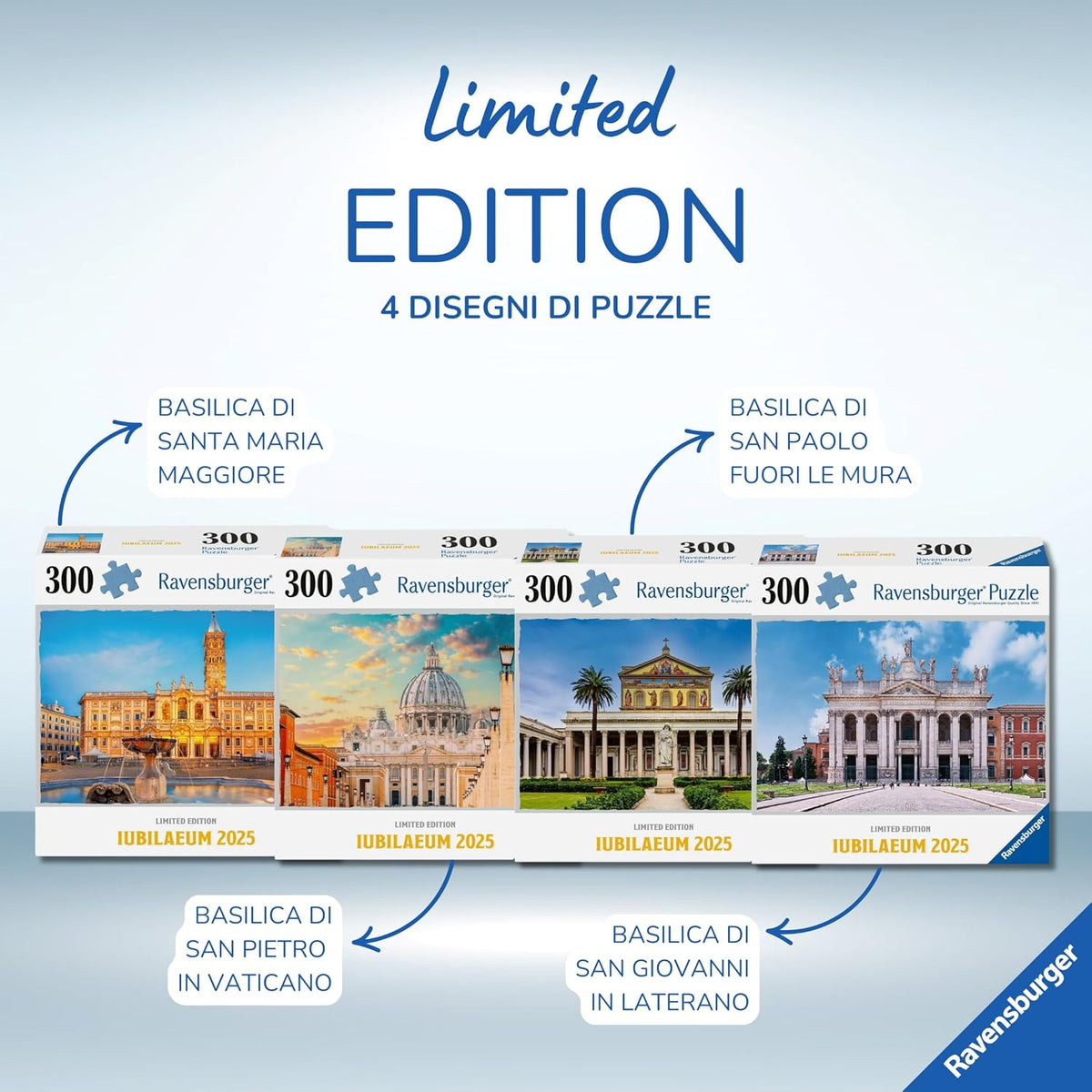 Puzzle 300 Pezzi Ravensburger - Giubileo 2025: Basilica di San Paolo Fuori le Mura - puzzle giubileo limited edition