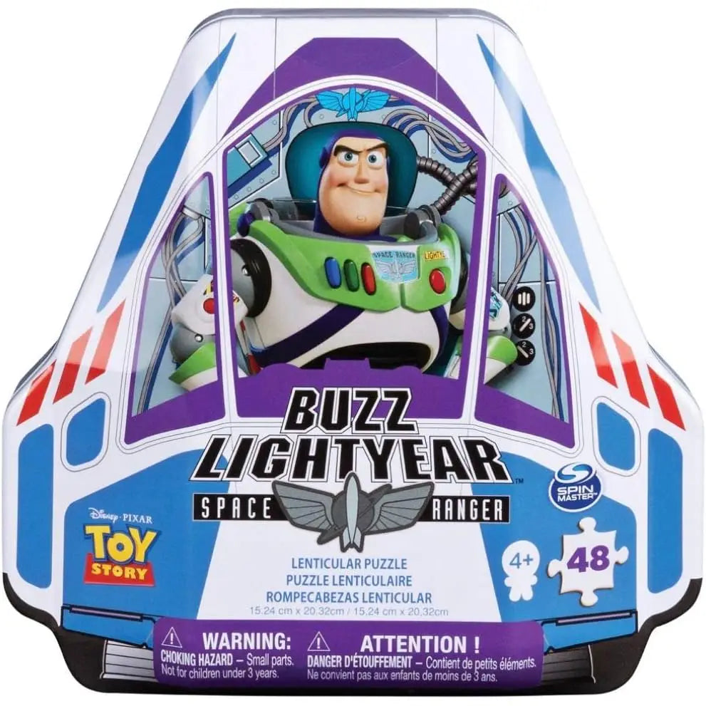 Puzzle lenticolare buzz lightyear toy story 4 in scatola colorata a forma di astronave spin master